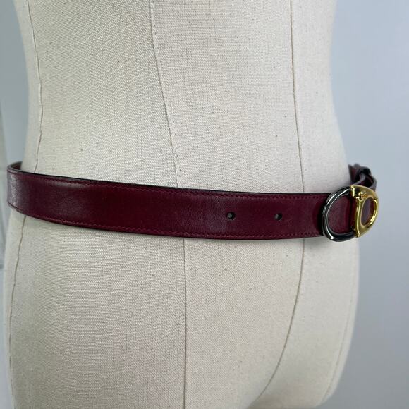 Vintage Gucci Leather Belt Burgundy Red - Picture 7 of 9
